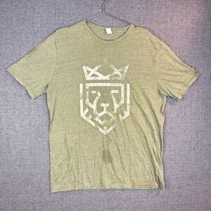 Goex Olive Green Graphic T Shirt Lion‎ Crown Feel Good Do Good Men's X Large XL